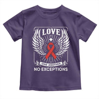 Red Ribbon Christian Toddler T Shirt Cross Minimal Faith HIV Awareness Religious - Wonder Print Shop