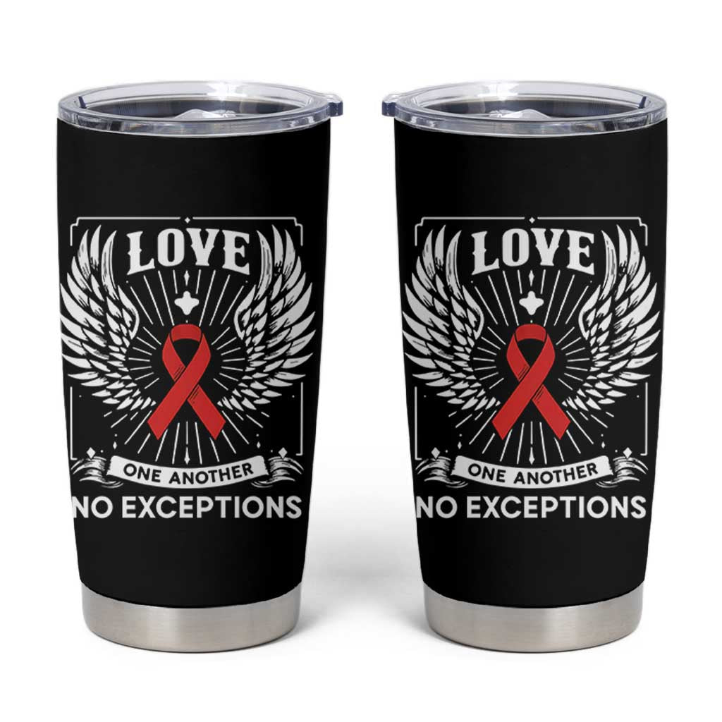 Red Ribbon Christian Tumbler Cup Cross Minimal Faith HIV Awareness Religious - Wonder Print Shop