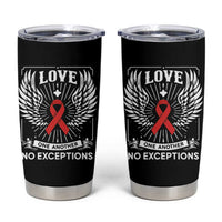 Red Ribbon Christian Tumbler Cup Cross Minimal Faith HIV Awareness Religious - Wonder Print Shop
