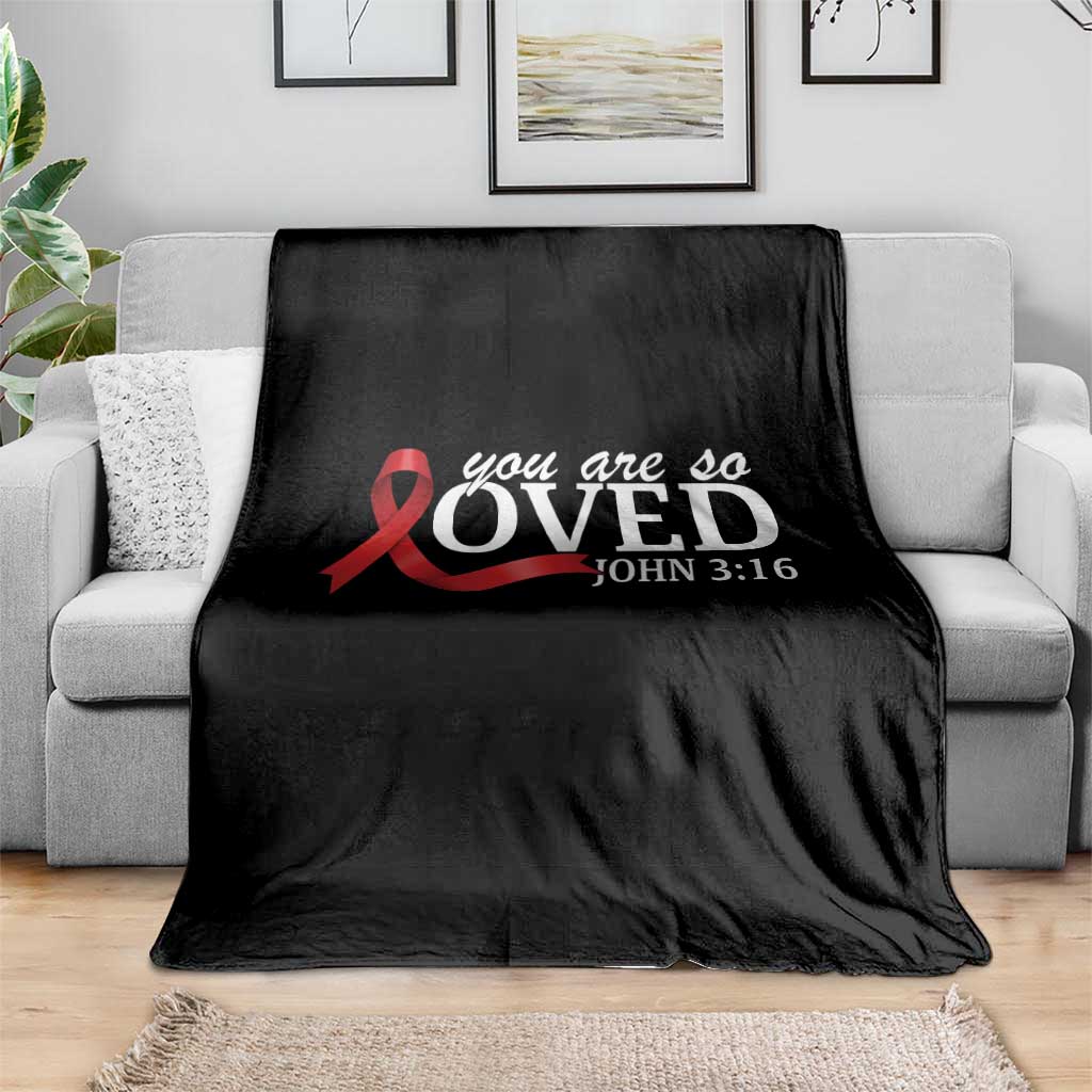 Red Ribbon Christian Throw Blanket Cross Bible Verse Inspirational Religious Faith - Wonder Print Shop