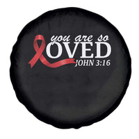 Red Ribbon Christian Spare Tire Cover Cross Bible Verse Inspirational Religious Faith - Wonder Print Shop