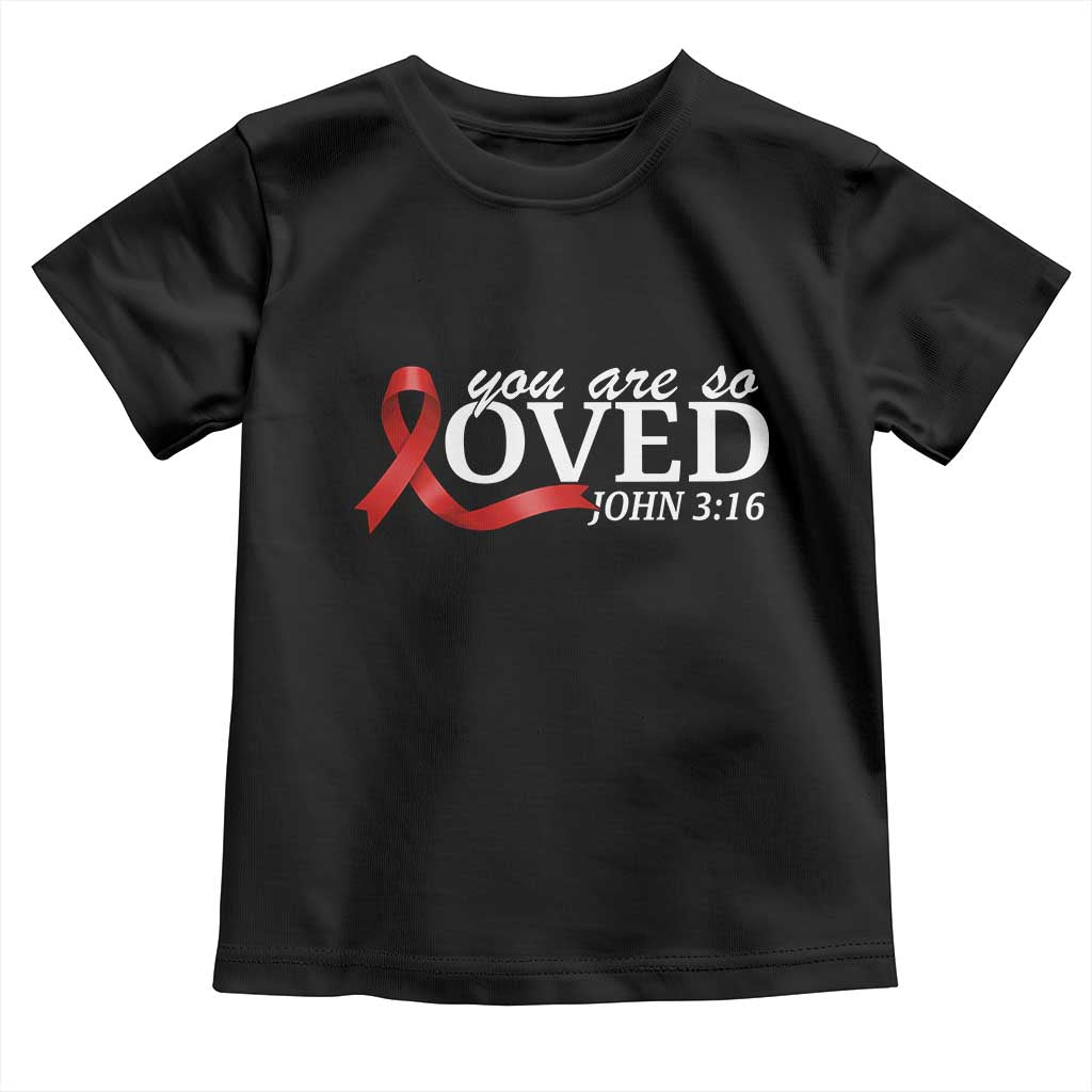 Red Ribbon Christian Toddler T Shirt Cross Bible Verse Inspirational Religious Faith - Wonder Print Shop