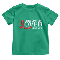 Red Ribbon Christian Toddler T Shirt Cross Bible Verse Inspirational Religious Faith - Wonder Print Shop