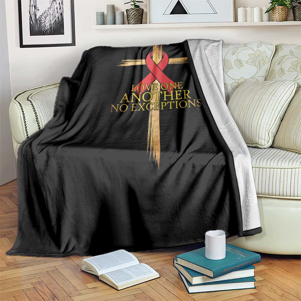 Red Ribbon Christian Throw Blanket Cross Bible Verse - Wonder Print Shop