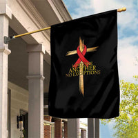 Red Ribbon Christian Garden Flag Cross Bible Verse - Wonder Print Shop