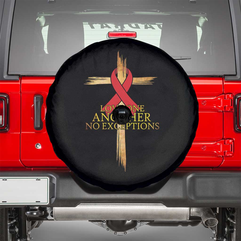 Red Ribbon Christian Spare Tire Cover Cross Bible Verse - Wonder Print Shop