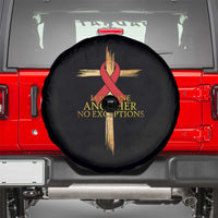 Red Ribbon Christian Spare Tire Cover Cross Bible Verse - Wonder Print Shop