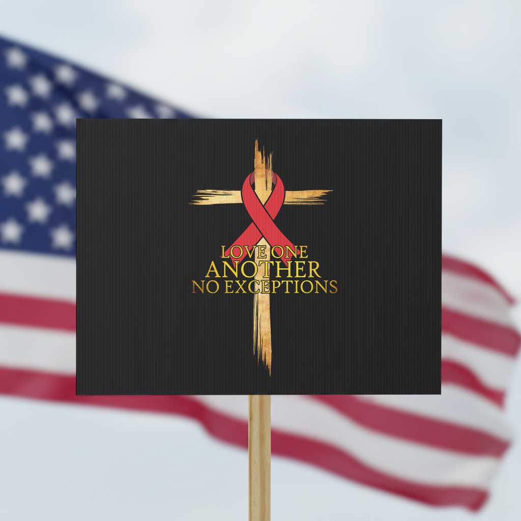 Red Ribbon Christian Protest Sign Cross Bible Verse - Wonder Print Shop