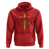 Red Ribbon Christian Hoodie Cross Bible Verse - Wonder Print Shop