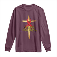 Red Ribbon Christian Long Sleeve Shirt Cross Bible Verse - Wonder Print Shop