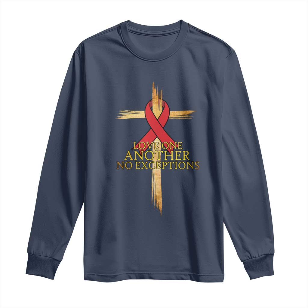 Red Ribbon Christian Long Sleeve Shirt Cross Bible Verse - Wonder Print Shop