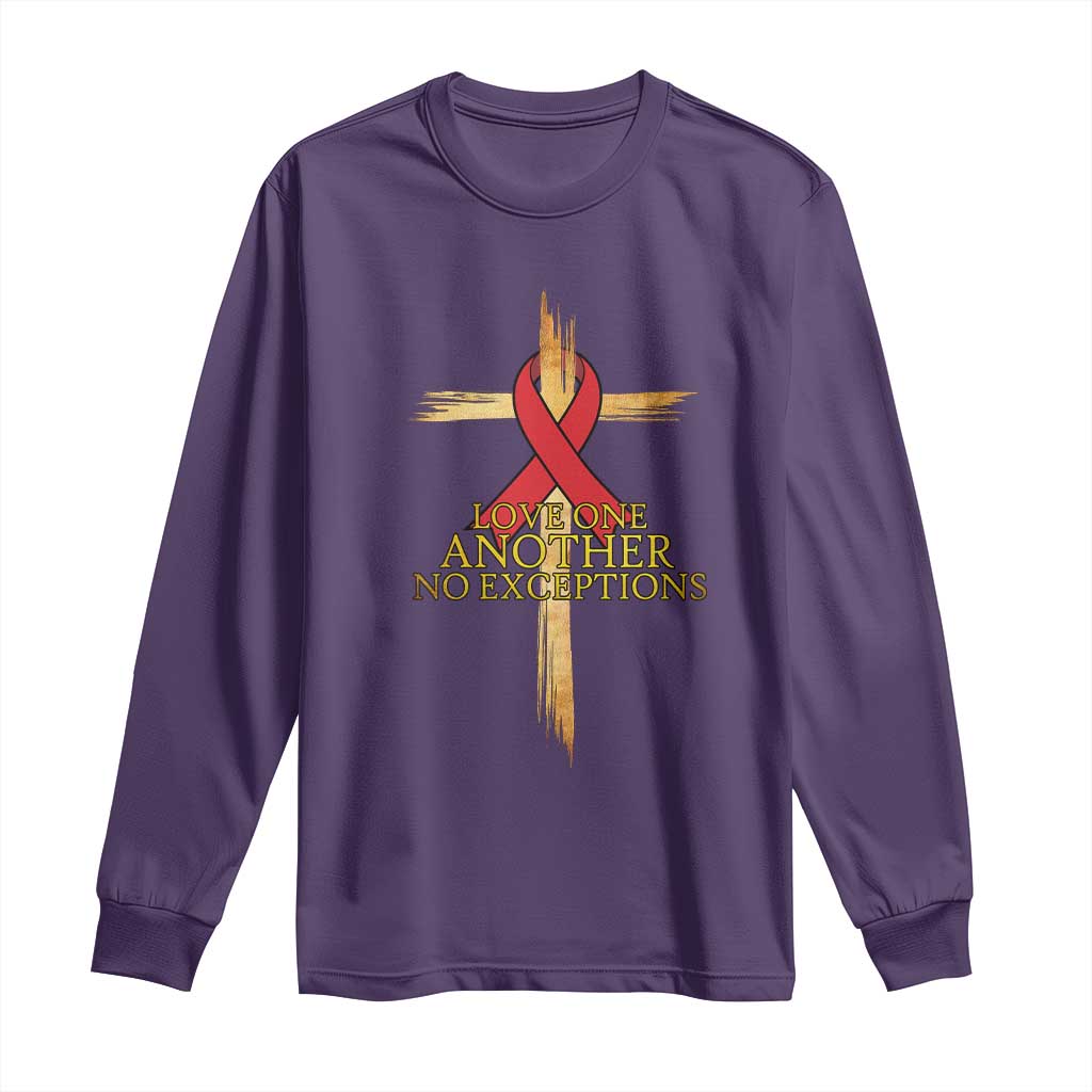 Red Ribbon Christian Long Sleeve Shirt Cross Bible Verse - Wonder Print Shop