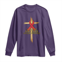 Red Ribbon Christian Long Sleeve Shirt Cross Bible Verse - Wonder Print Shop