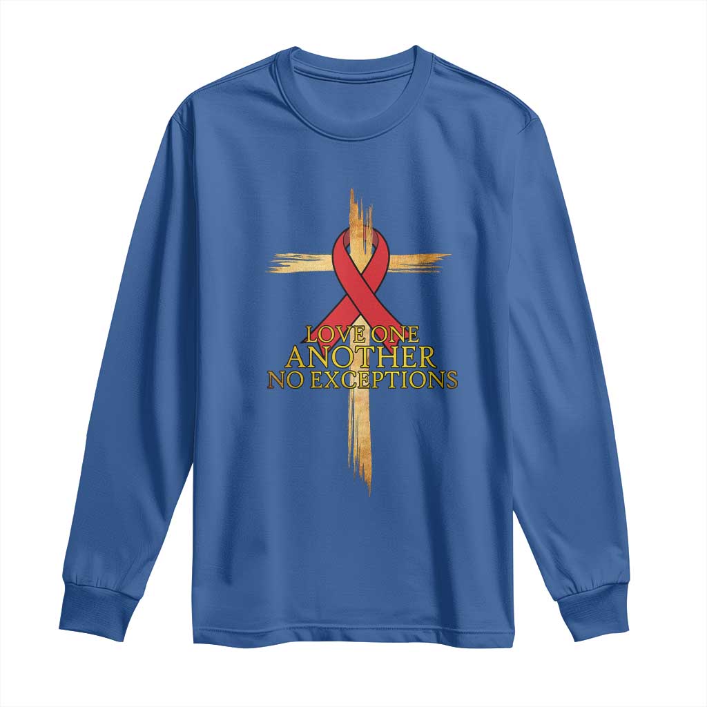 Red Ribbon Christian Long Sleeve Shirt Cross Bible Verse - Wonder Print Shop