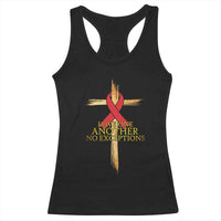 Red Ribbon Christian Racerback Tank Top Cross Bible Verse - Wonder Print Shop