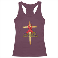 Red Ribbon Christian Racerback Tank Top Cross Bible Verse - Wonder Print Shop