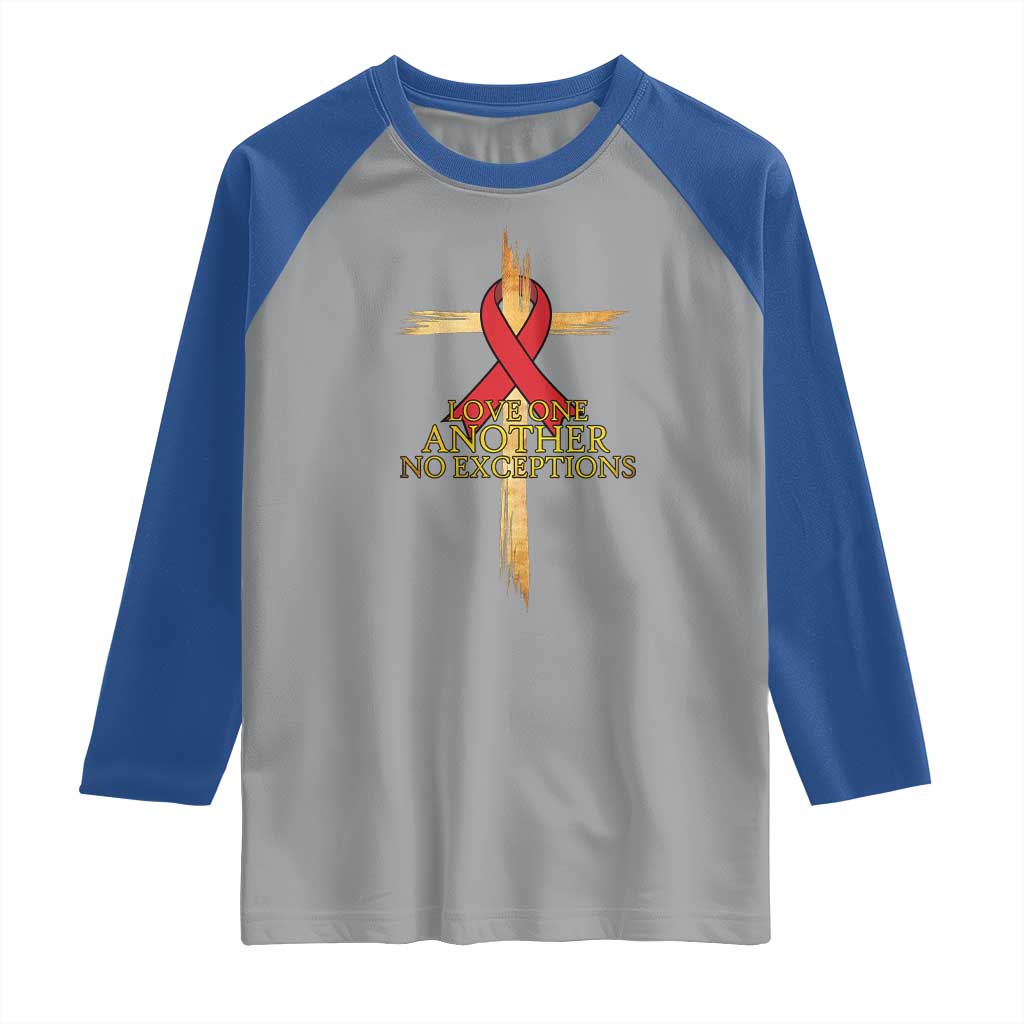 Red Ribbon Christian Raglan Shirt Cross Bible Verse - Wonder Print Shop