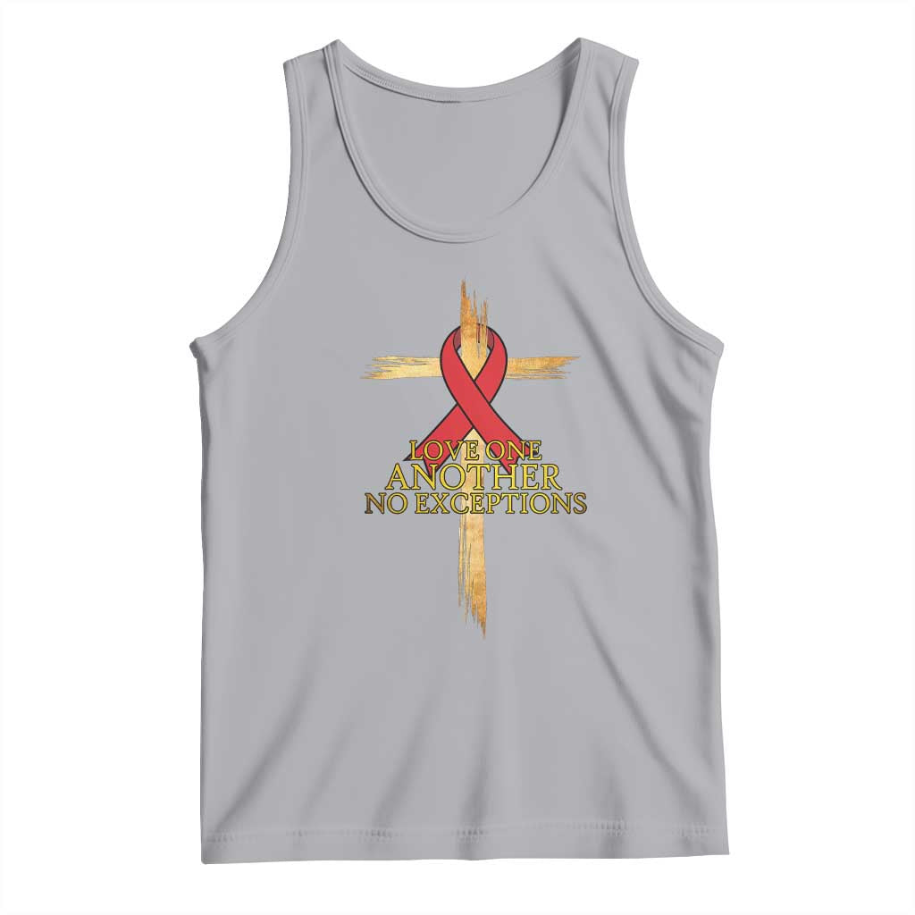 Red Ribbon Christian Tank Top Cross Bible Verse - Wonder Print Shop