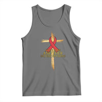 Red Ribbon Christian Tank Top Cross Bible Verse - Wonder Print Shop