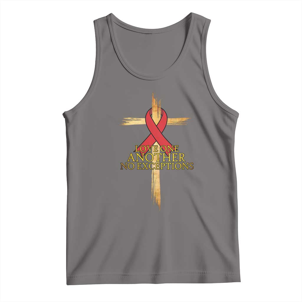 Red Ribbon Christian Tank Top Cross Bible Verse - Wonder Print Shop