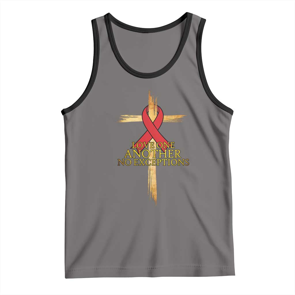 Red Ribbon Christian Tank Top Cross Bible Verse - Wonder Print Shop
