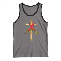 Red Ribbon Christian Tank Top Cross Bible Verse - Wonder Print Shop