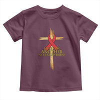 Red Ribbon Christian Toddler T Shirt Cross Bible Verse - Wonder Print Shop