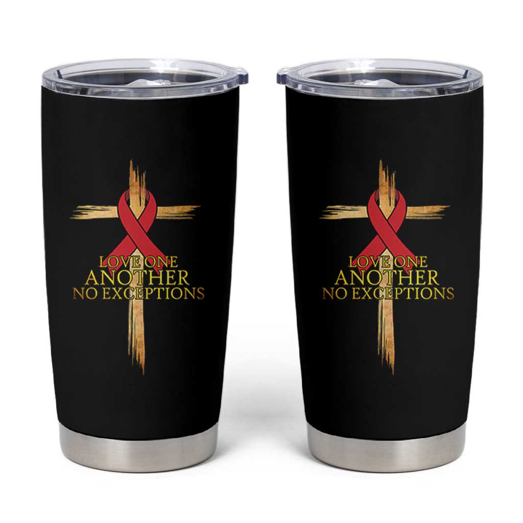 Red Ribbon Christian Tumbler Cup Cross Bible Verse - Wonder Print Shop