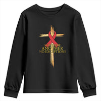 Red Ribbon Christian Youth Sweatshirt Cross Bible Verse - Wonder Print Shop