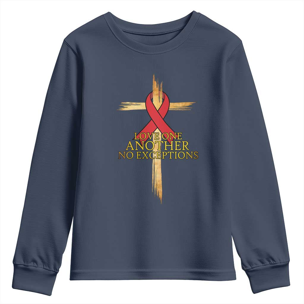 Red Ribbon Christian Youth Sweatshirt Cross Bible Verse - Wonder Print Shop