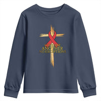 Red Ribbon Christian Youth Sweatshirt Cross Bible Verse - Wonder Print Shop