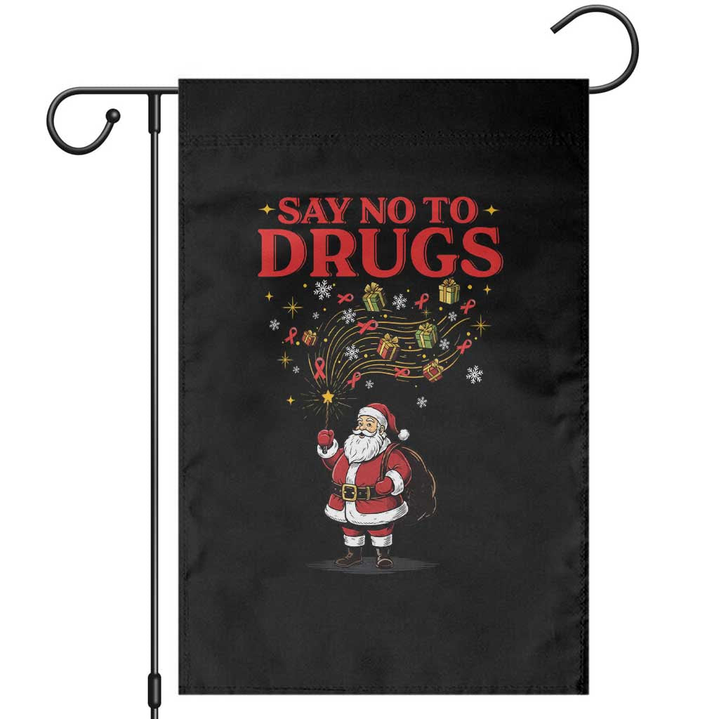 Santa Christmas Garden Flag AIDS Awwanrness Red Ribbon HIV Support - Wonder Print Shop