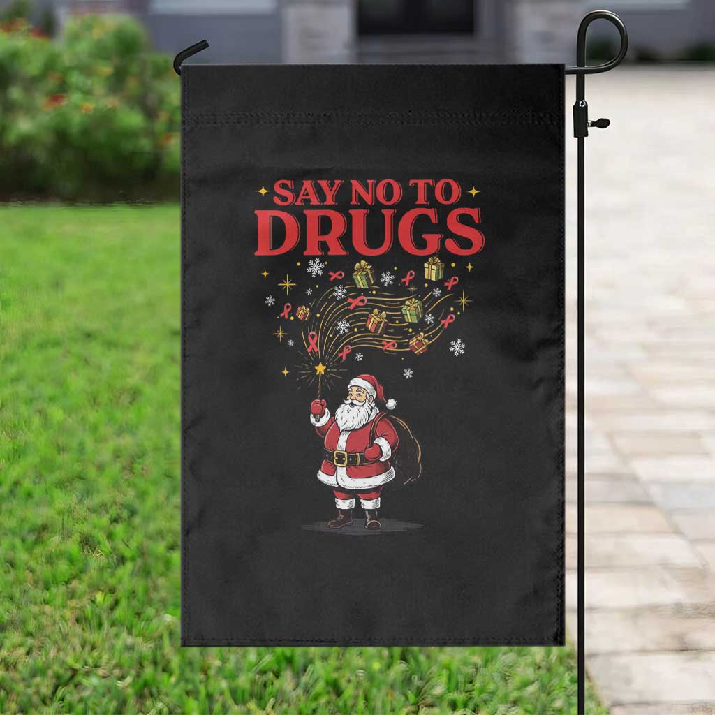 Santa Christmas Garden Flag AIDS Awwanrness Red Ribbon HIV Support - Wonder Print Shop