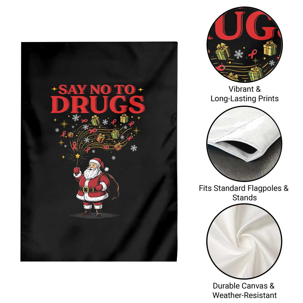 Santa Christmas Garden Flag AIDS Awwanrness Red Ribbon HIV Support - Wonder Print Shop