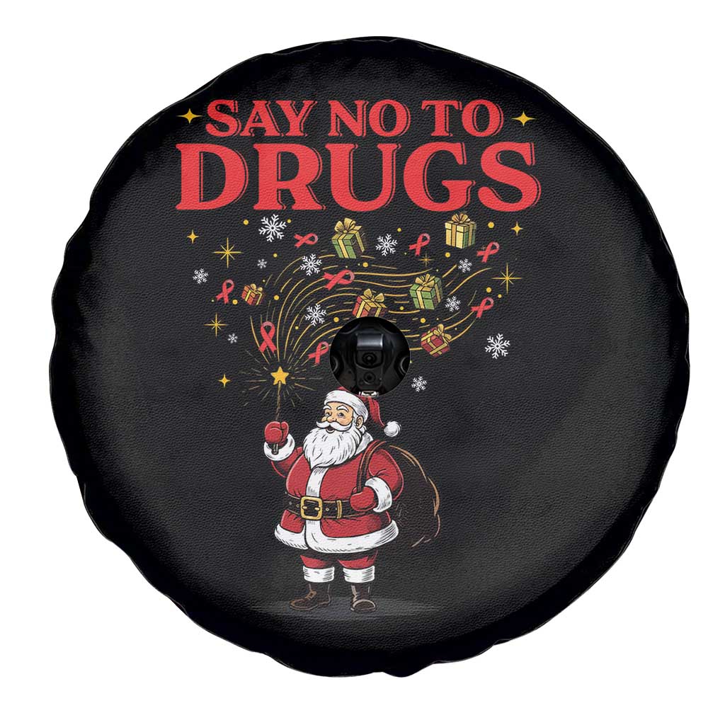 Santa Christmas Spare Tire Cover AIDS Awwanrness Red Ribbon HIV Support - Wonder Print Shop