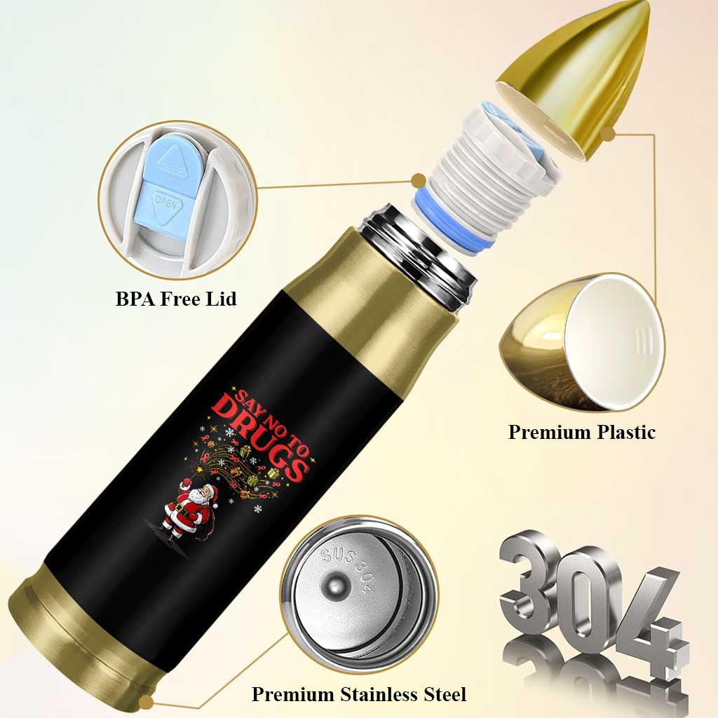 Santa Christmas Bullet Tumbler AIDS Awwanrness Red Ribbon HIV Support - Wonder Print Shop