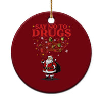 Santa Xmas Ceramic Ornament AIDS Awwanrness Red Ribbon HIV Support - Wonder Print Shop
