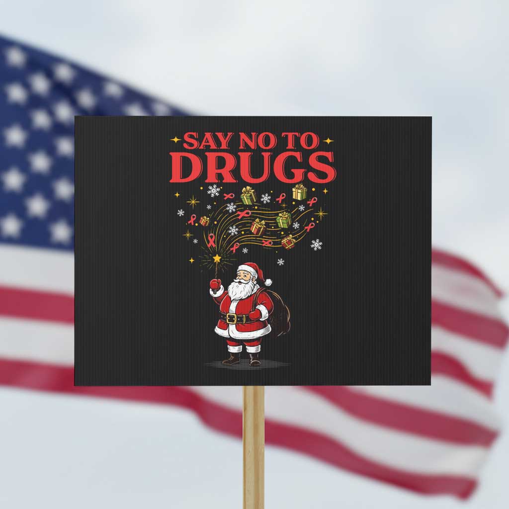 Santa Christmas Protest Sign AIDS Awwanrness Red Ribbon HIV Support - Wonder Print Shop