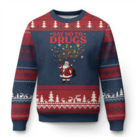 Santa Xmas Ugly Christmas Sweater AIDS Awwanrness Red Ribbon HIV Support - Wonder Print Shop