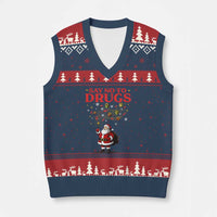 Santa Xmas V-Neck Knit Sweater Vest AIDS Awwanrness Red Ribbon HIV Support - Wonder Print Shop