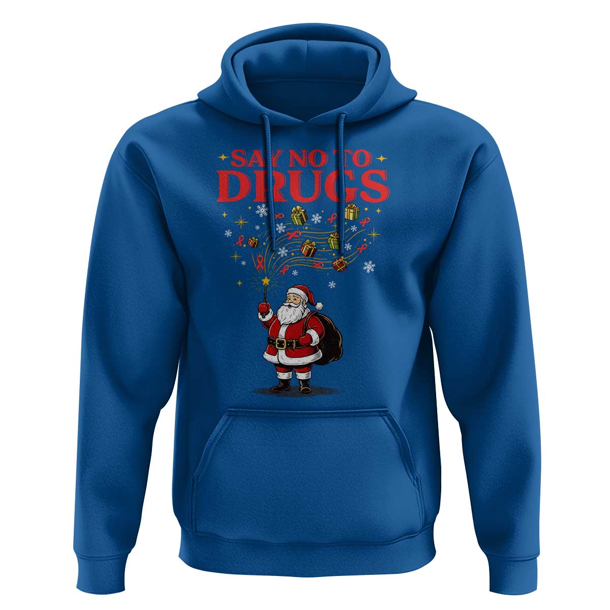 Santa Christmas Hoodie AIDS Awwanrness Red Ribbon HIV Support - Wonder Print Shop