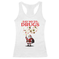 Santa Christmas Racerback Tank Top AIDS Awwanrness Red Ribbon HIV Support - Wonder Print Shop