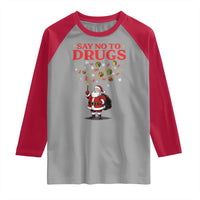 Santa Christmas Raglan Shirt AIDS Awwanrness Red Ribbon HIV Support - Wonder Print Shop