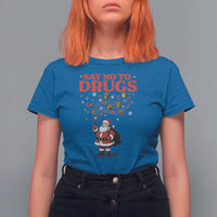 Santa Christmas T Shirt For Women AIDS Awwanrness Red Ribbon HIV Support - Wonder Print Shop