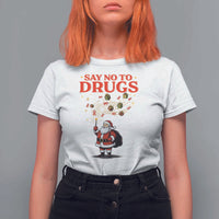 Santa Christmas T Shirt For Women AIDS Awwanrness Red Ribbon HIV Support - Wonder Print Shop