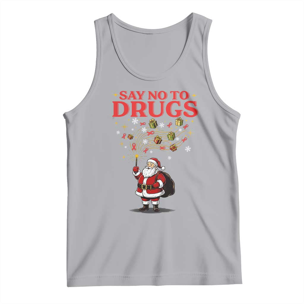 Santa Christmas Tank Top AIDS Awwanrness Red Ribbon HIV Support - Wonder Print Shop