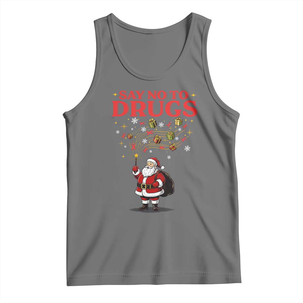 Santa Christmas Tank Top AIDS Awwanrness Red Ribbon HIV Support - Wonder Print Shop