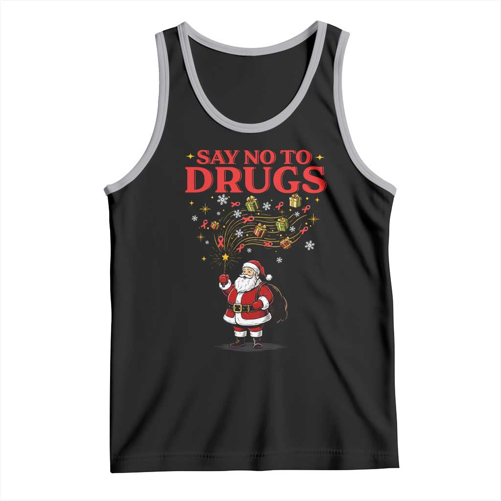 Santa Christmas Tank Top AIDS Awwanrness Red Ribbon HIV Support - Wonder Print Shop