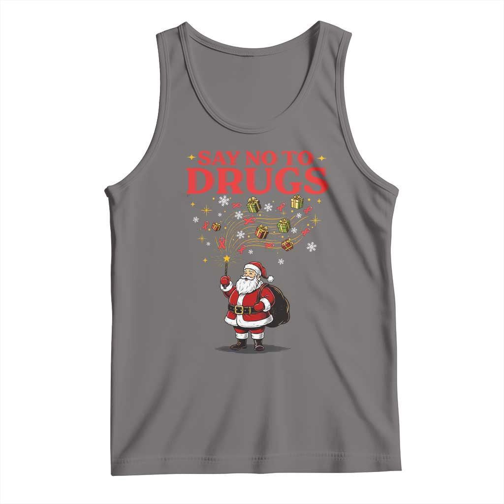 Santa Christmas Tank Top AIDS Awwanrness Red Ribbon HIV Support - Wonder Print Shop