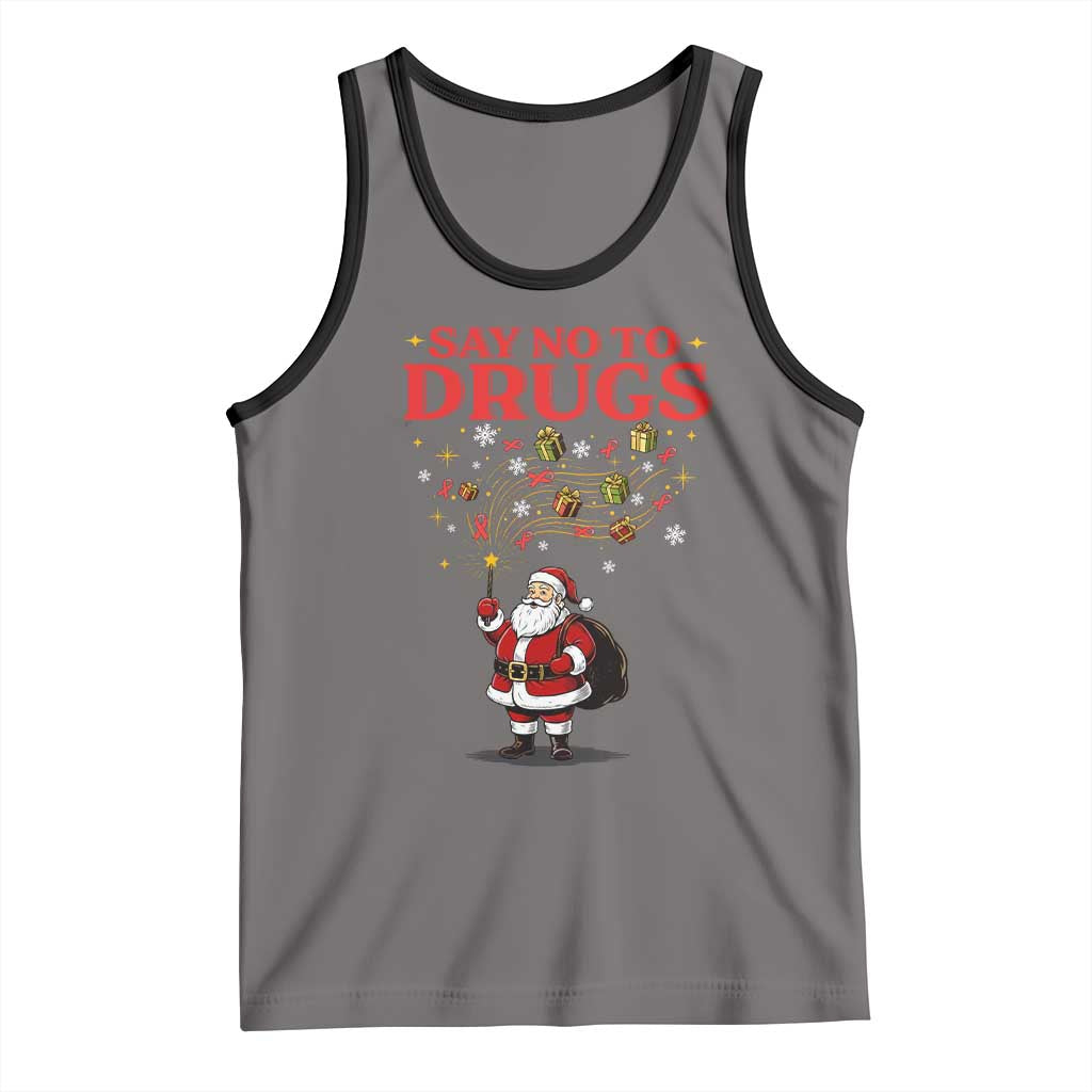 Santa Christmas Tank Top AIDS Awwanrness Red Ribbon HIV Support - Wonder Print Shop